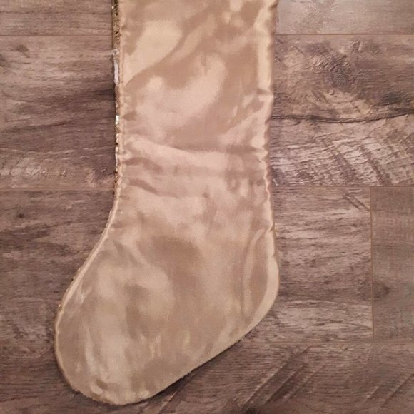 34th  & Pine Sequin Gold White Reindeer Stocking - Picture 4 of 4